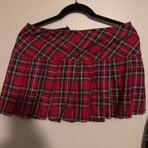Tripp NYC Red Plaid Mini Skirt